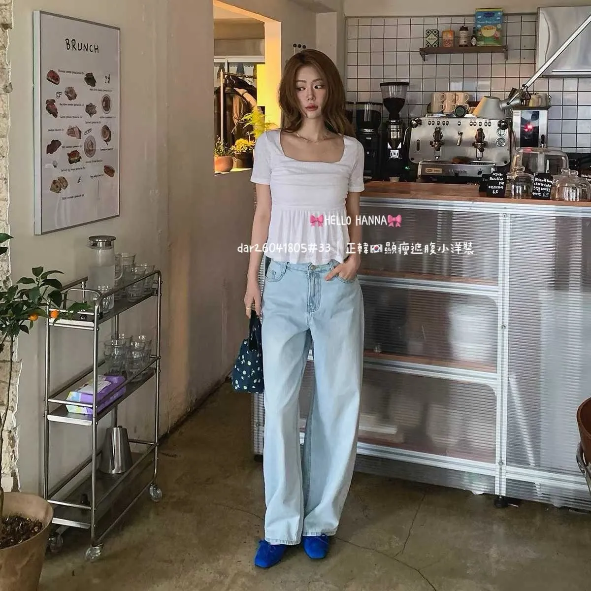 正韓顯瘦遮腹小洋裝