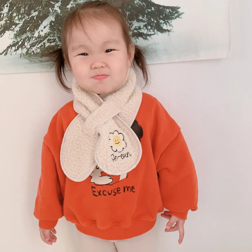 韓國客製化-正韓兒童保暖圍巾整條親膚不會發癢