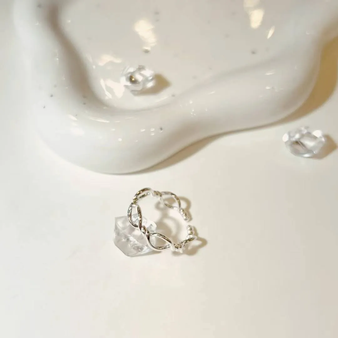 925純銀繩結造型開口戒