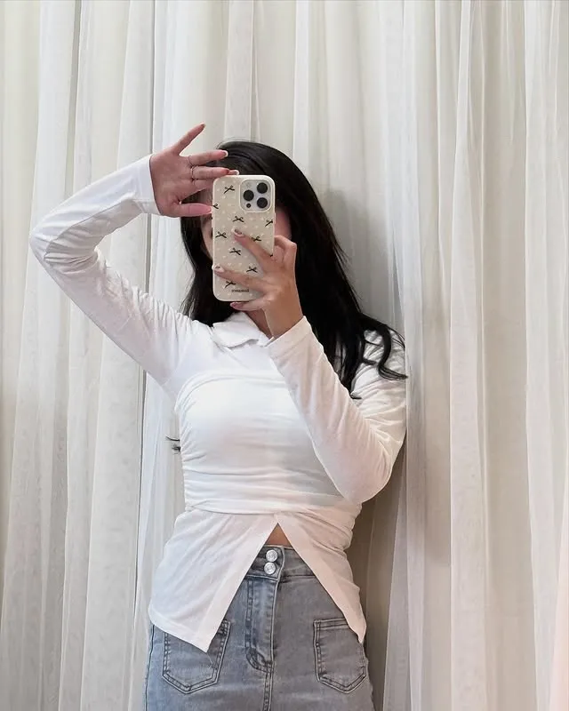 正韓領口上衣襯衫套裝