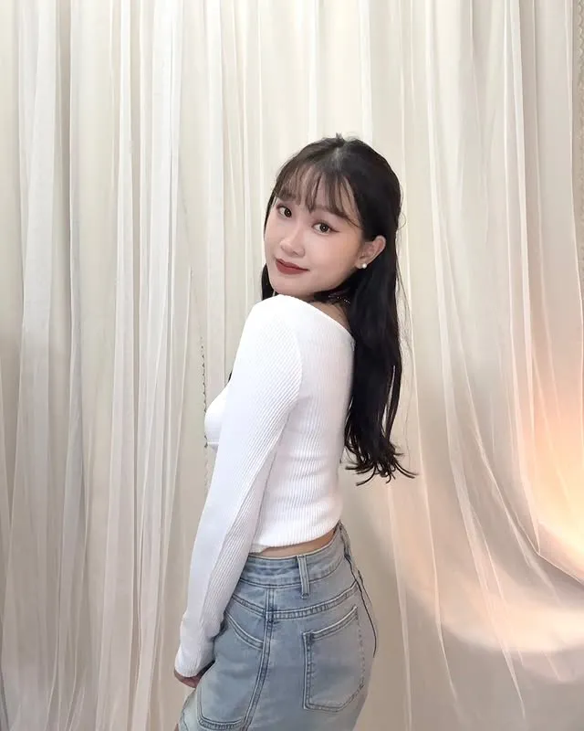 正韓心型領羅紋針織上衣