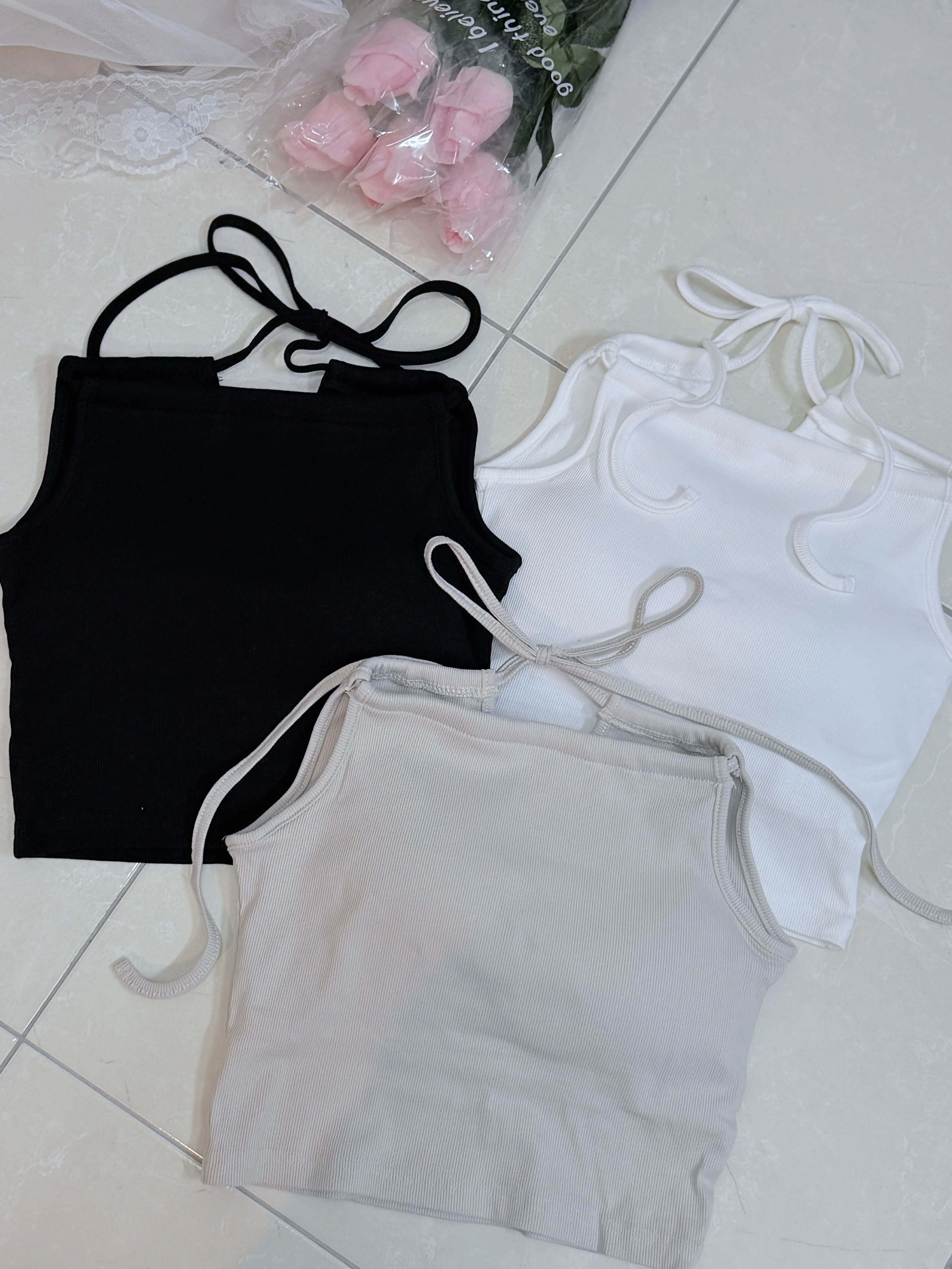 夏日心機-可調後綁帶平口細肩帶小可愛