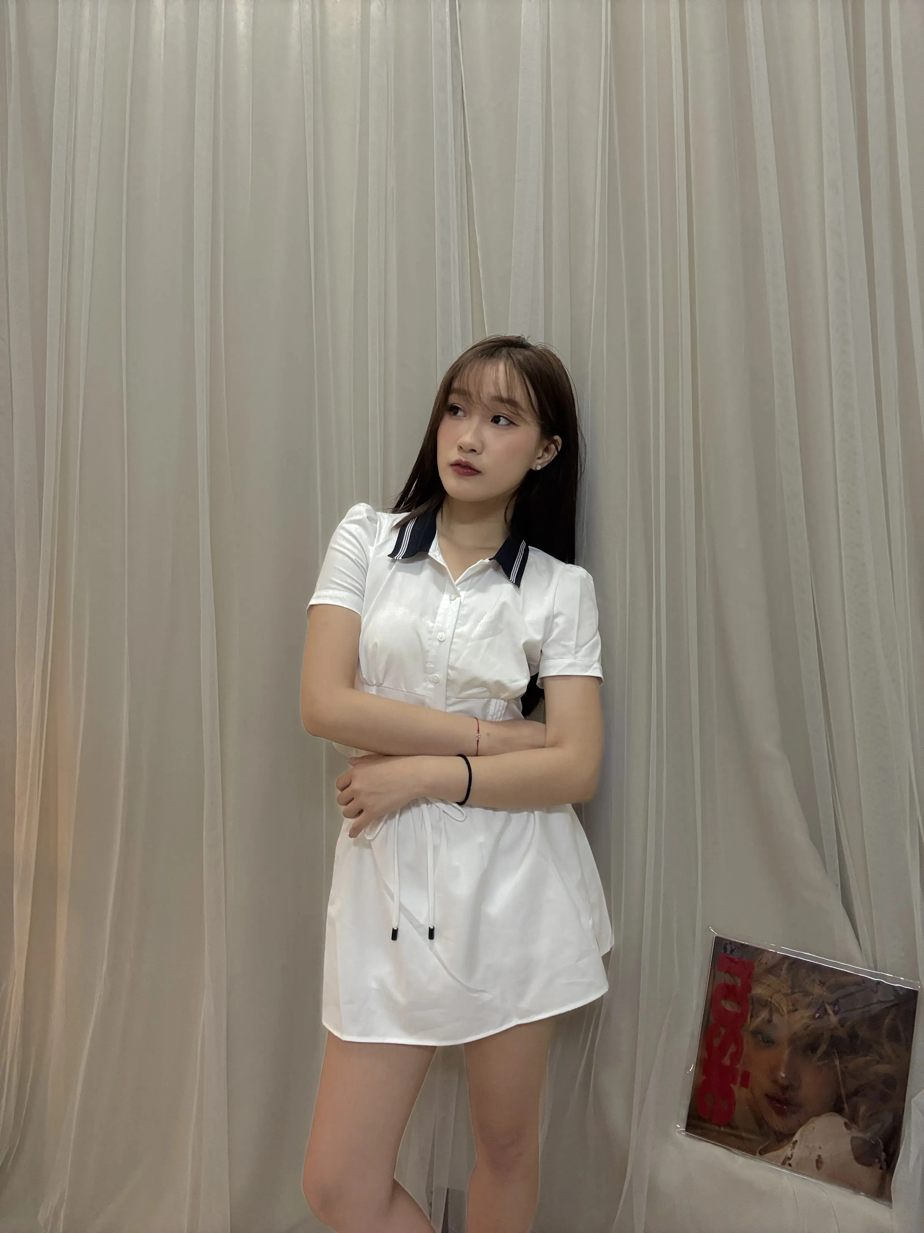 學院少女風-顯瘦短款百搭短袖襯衫上衣+休閒短裙半身裙套裝