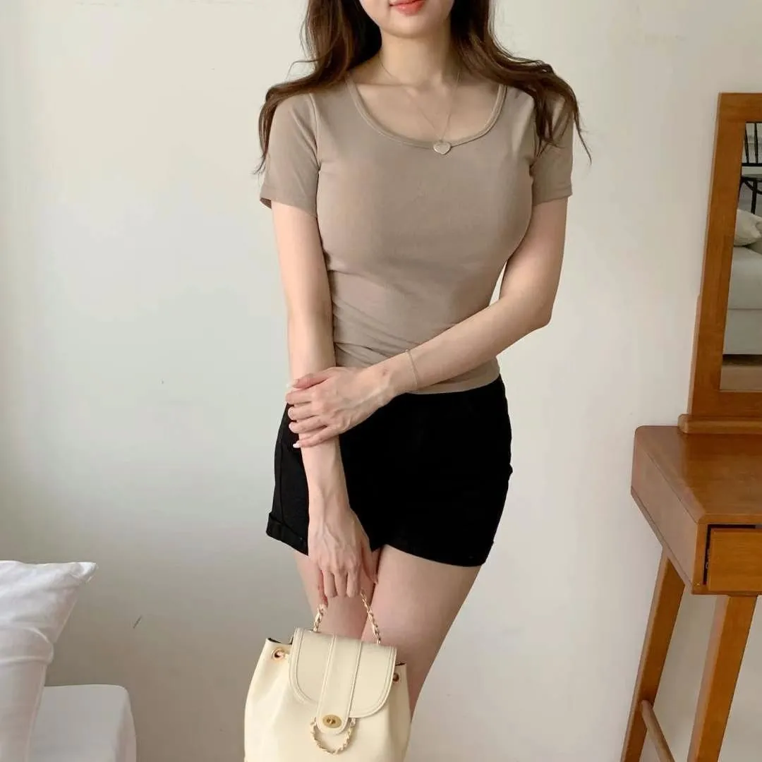 正韓露背顯瘦兩面穿上衣