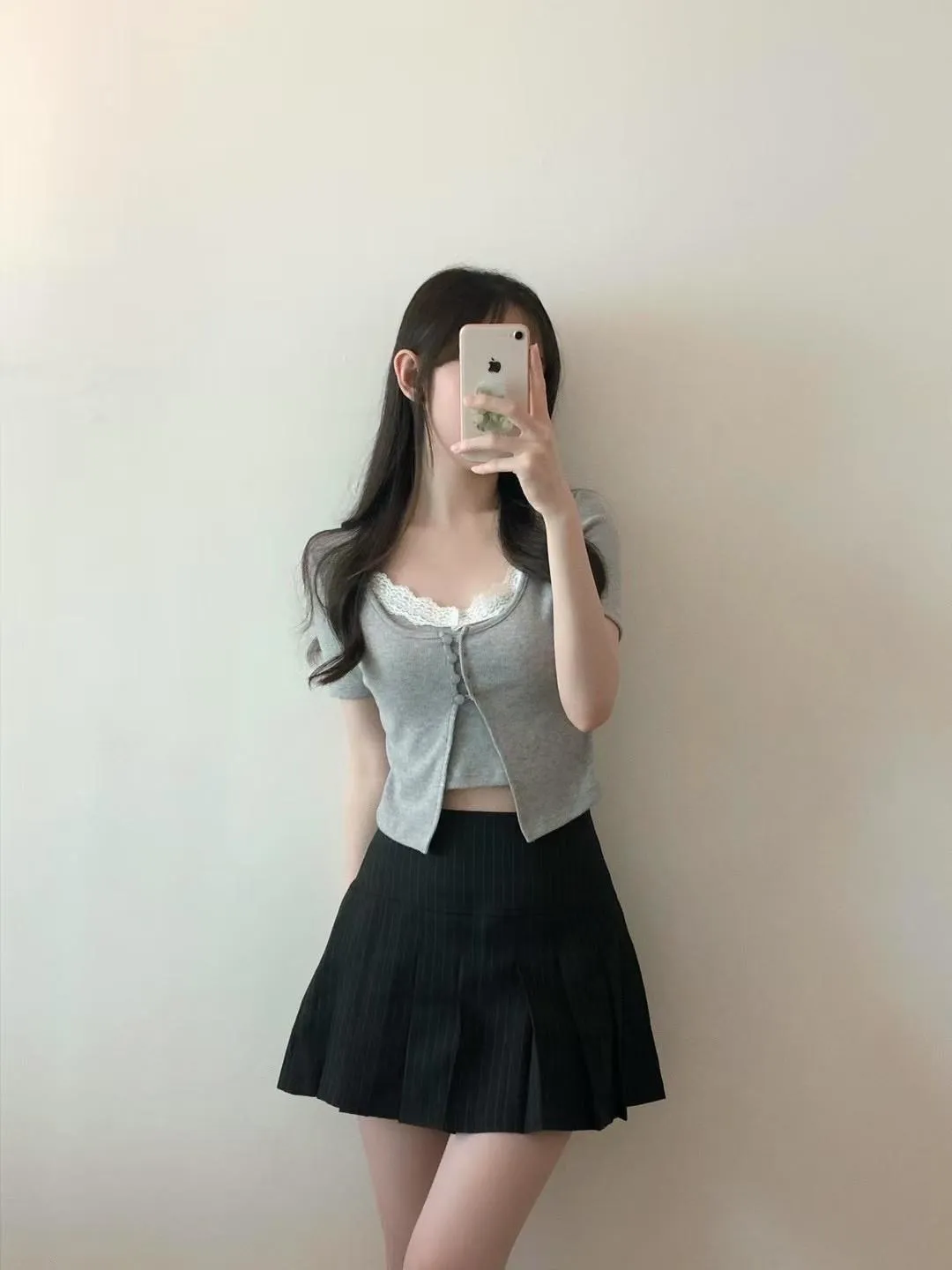 正韓蕾絲背心兩件套上衣