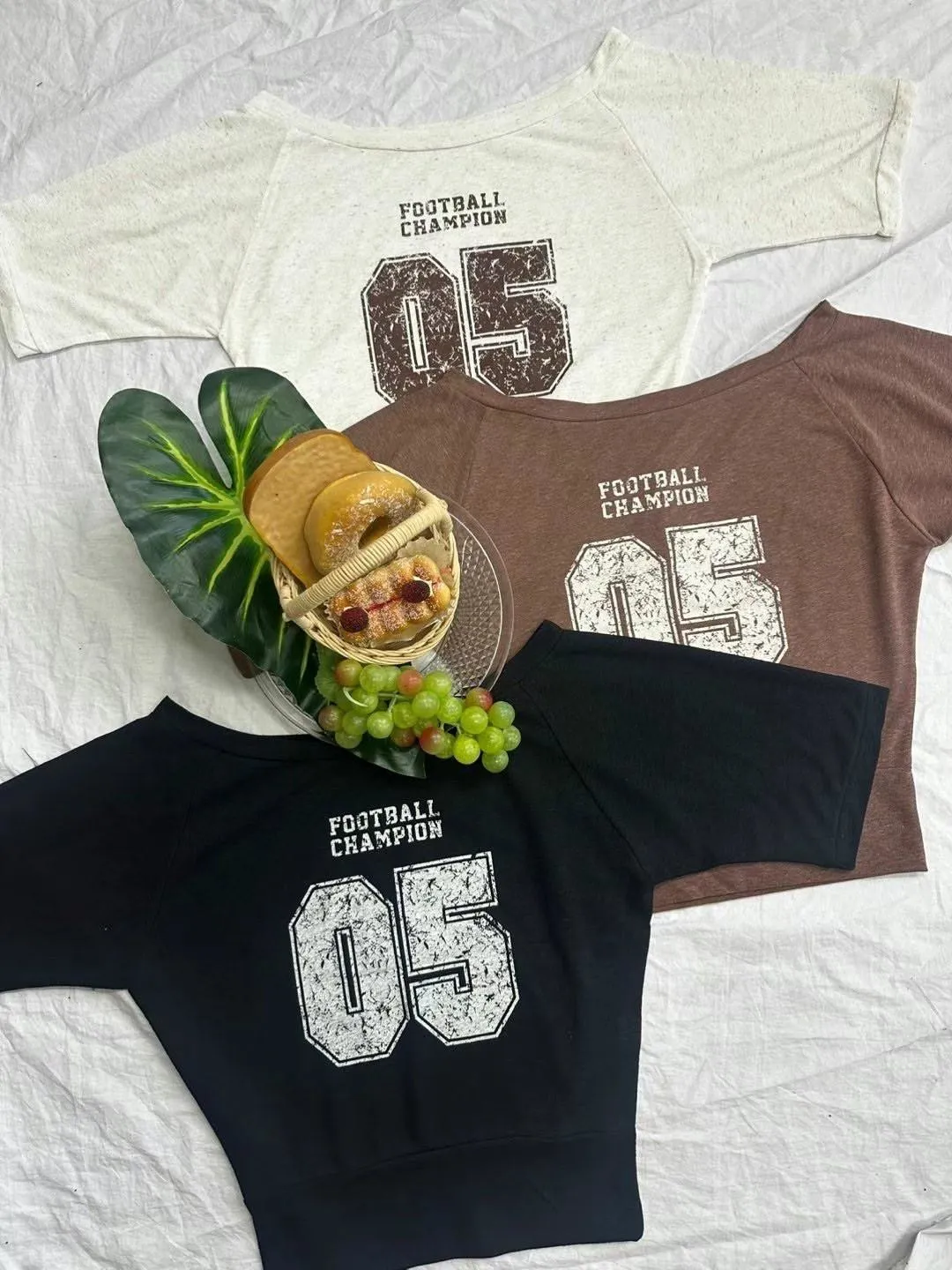 正韓足球俱樂部露肩亞麻上衣