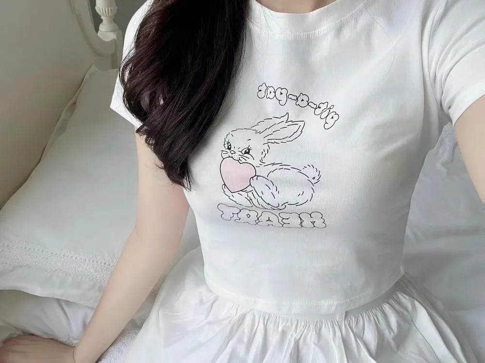 正韓 邦尼兔彈力不透上衣