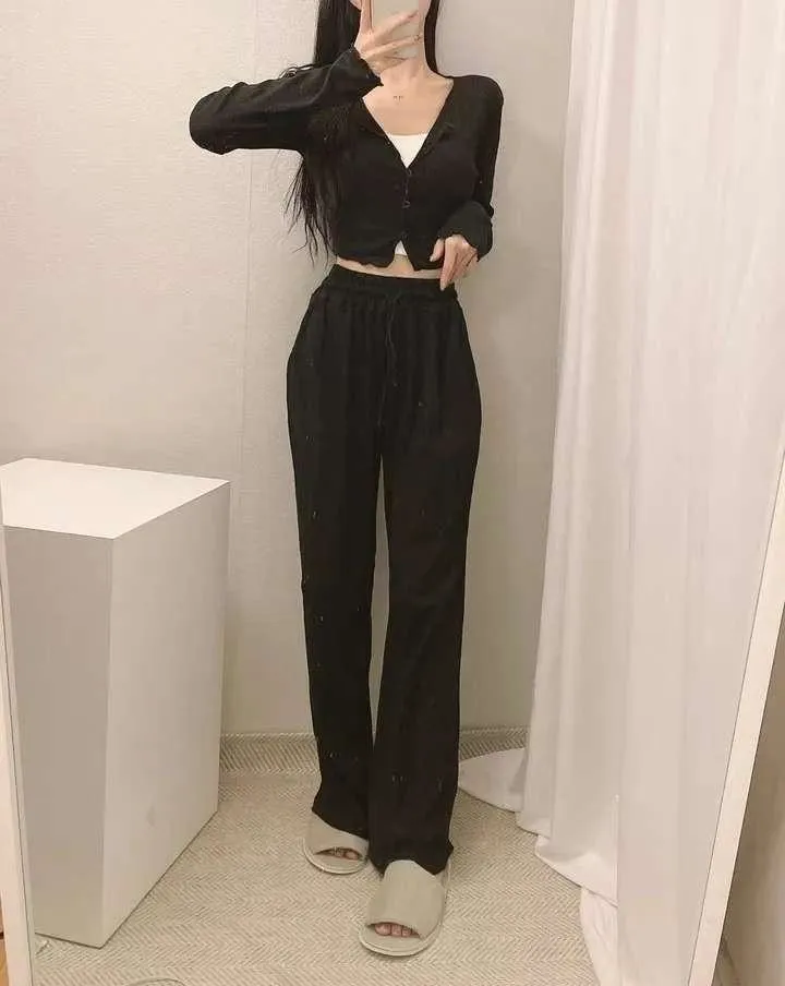 正韓木耳邊休閒兩件套裝