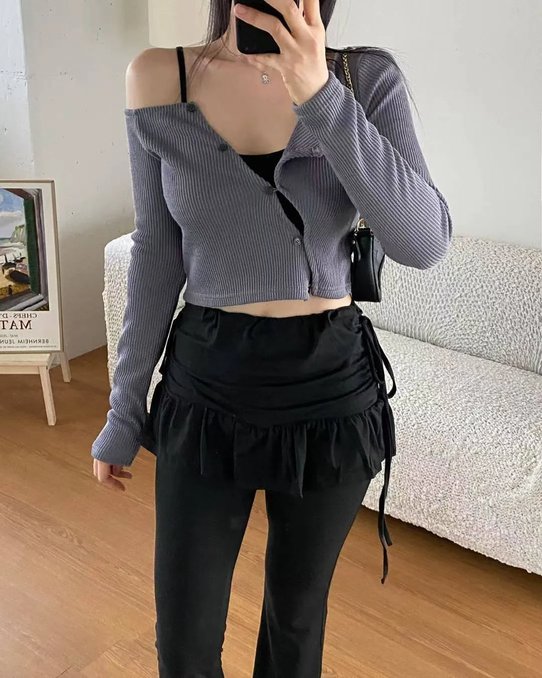 正韓雪莉不規則開衫