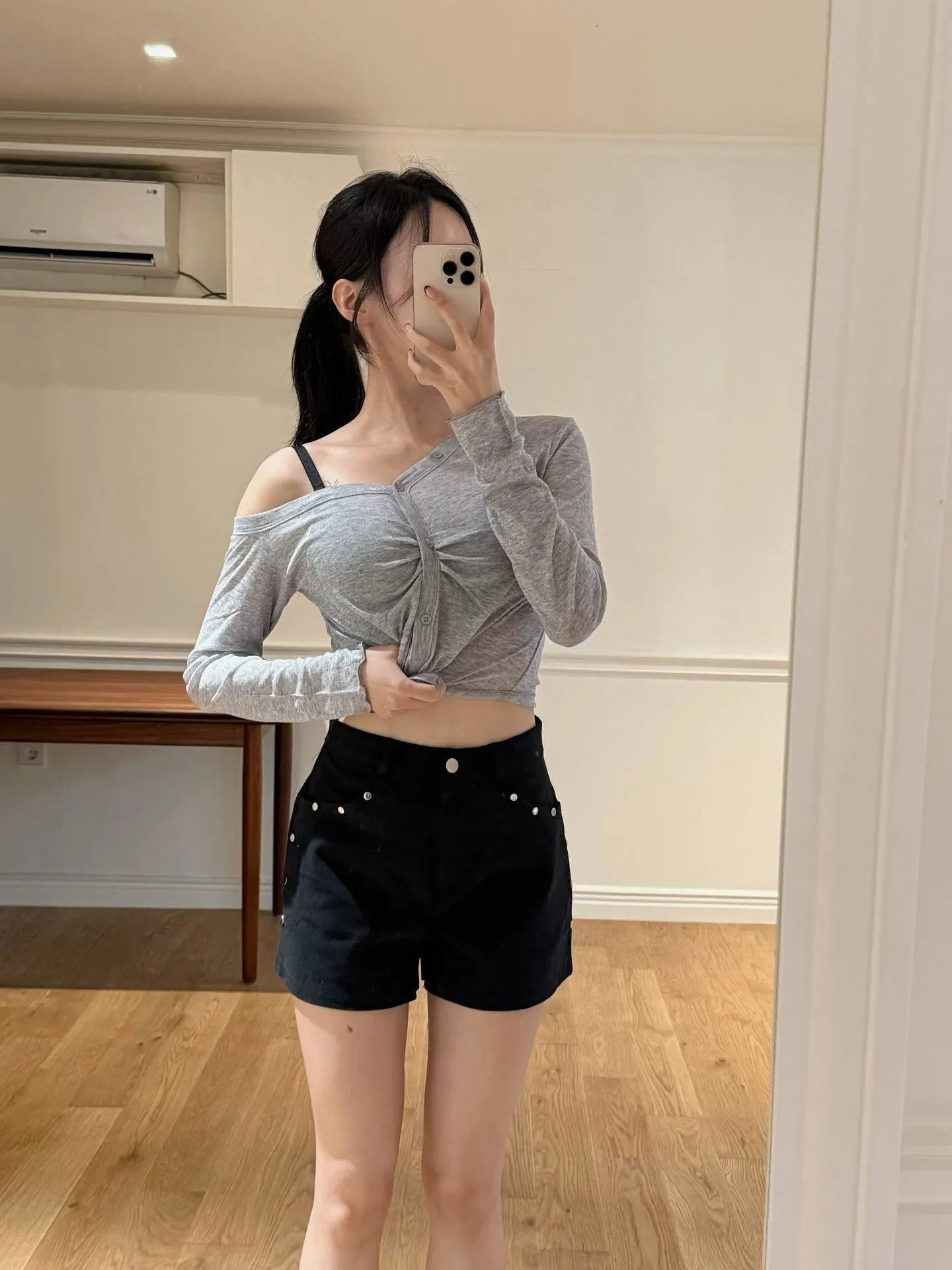 正韓羊毛不對稱披肩開衫