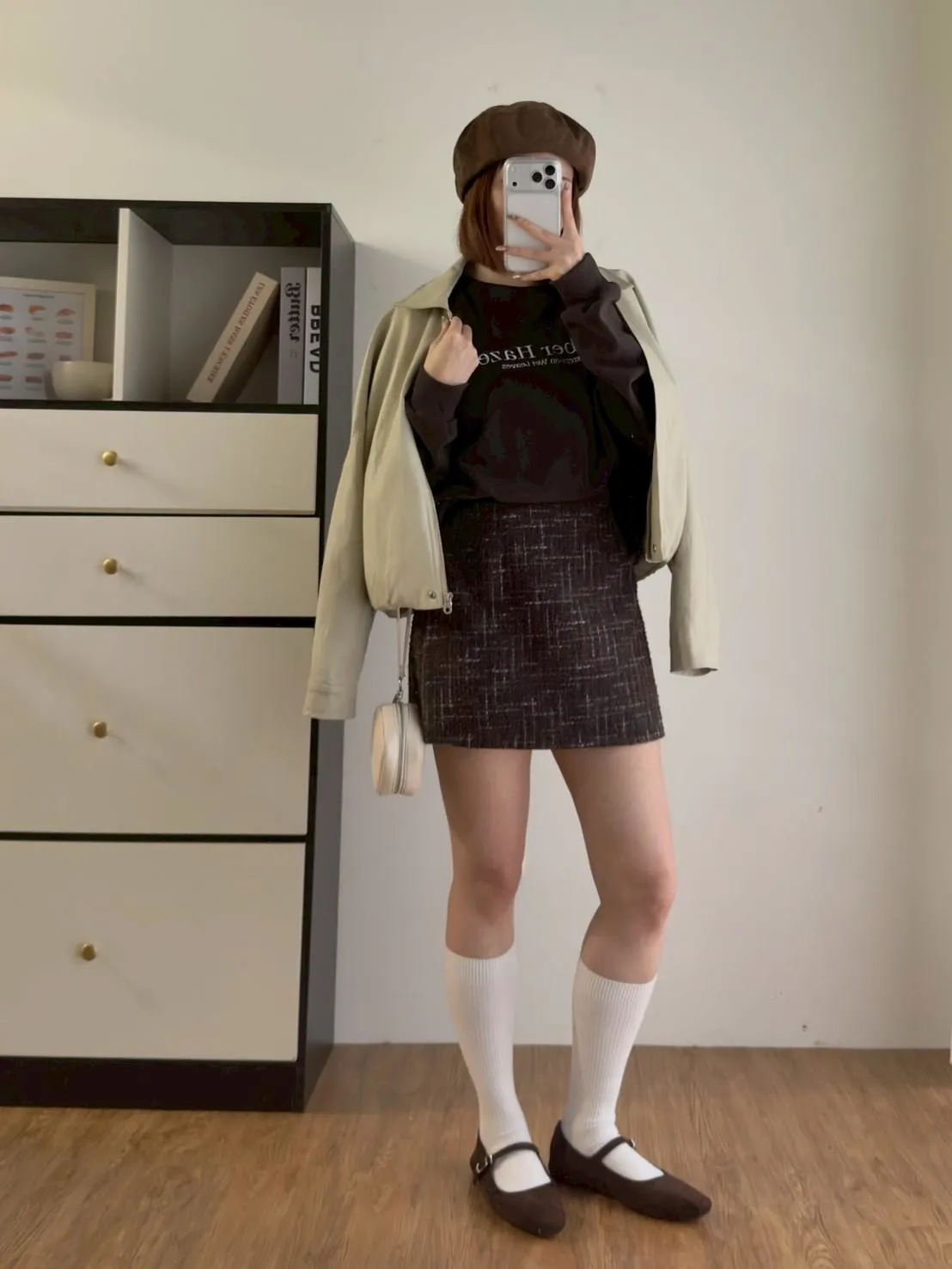 小香風毛呢短裙