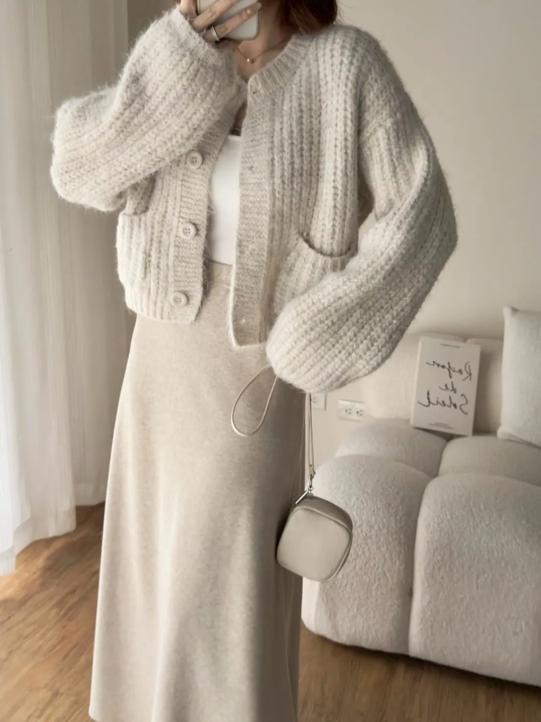 北極絨雙口袋排釦外套