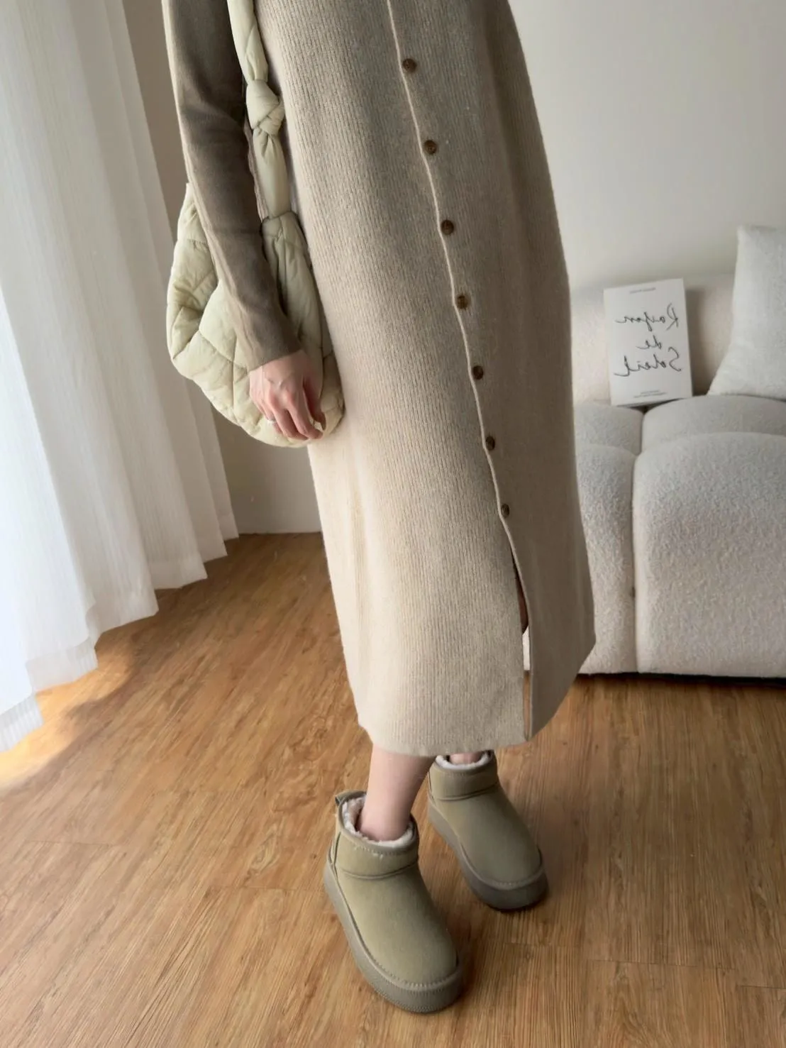 毛料排釦背心長洋