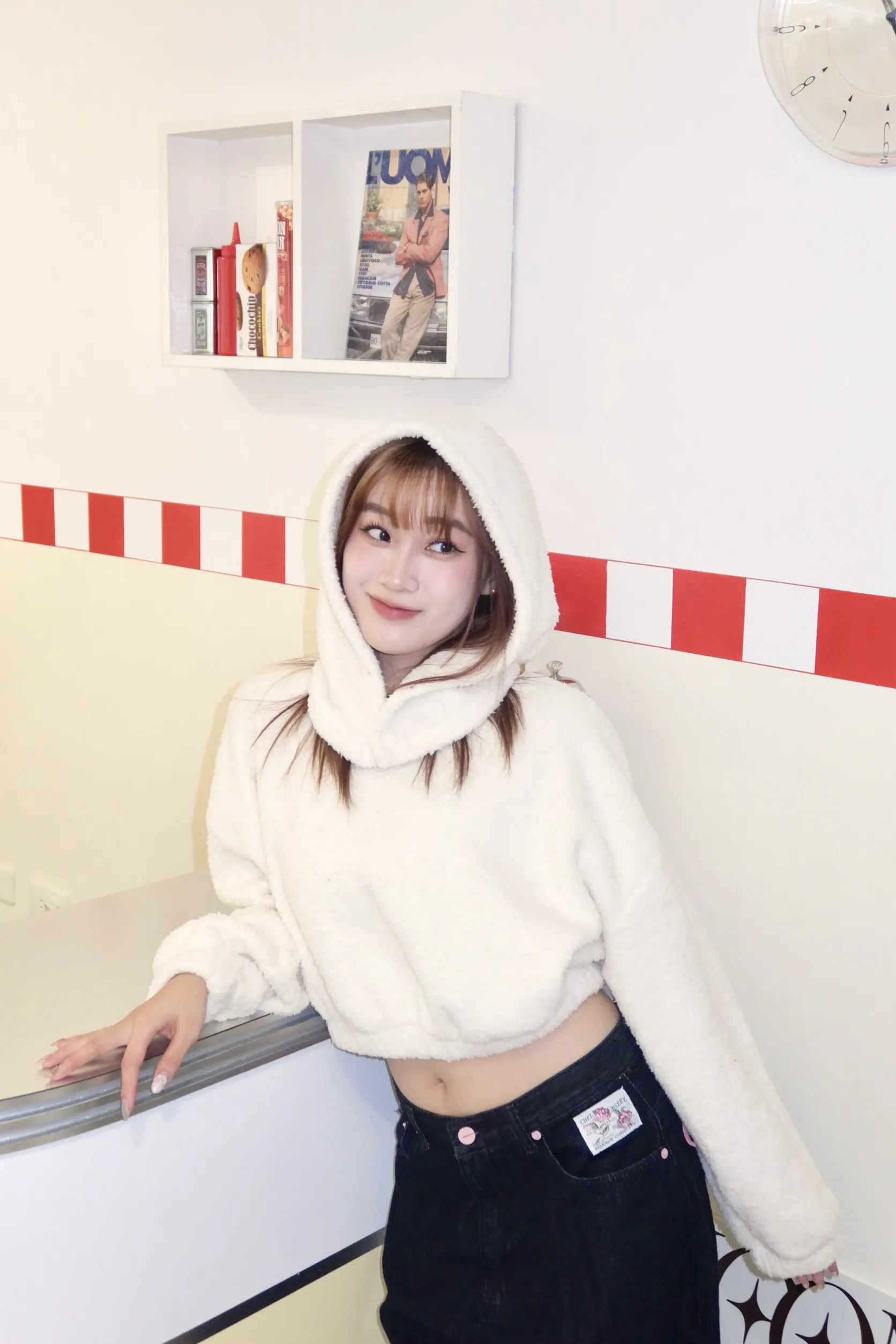 正韓巴拉克拉法羊毛熊熊帽套裝