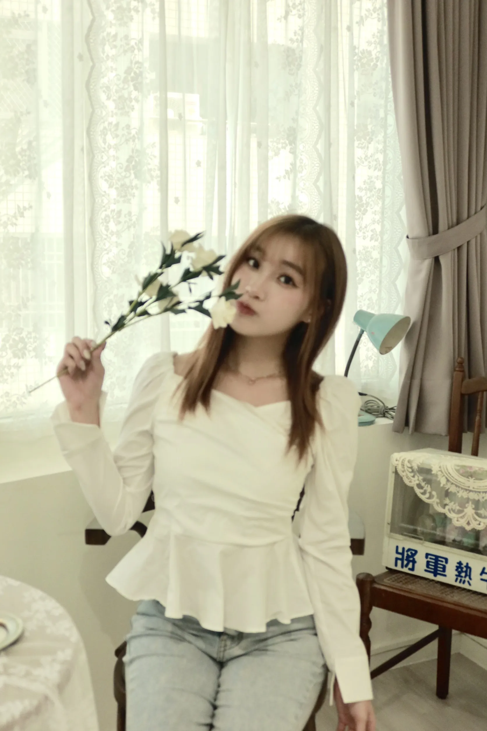 正韓公主修身長袖襯衫