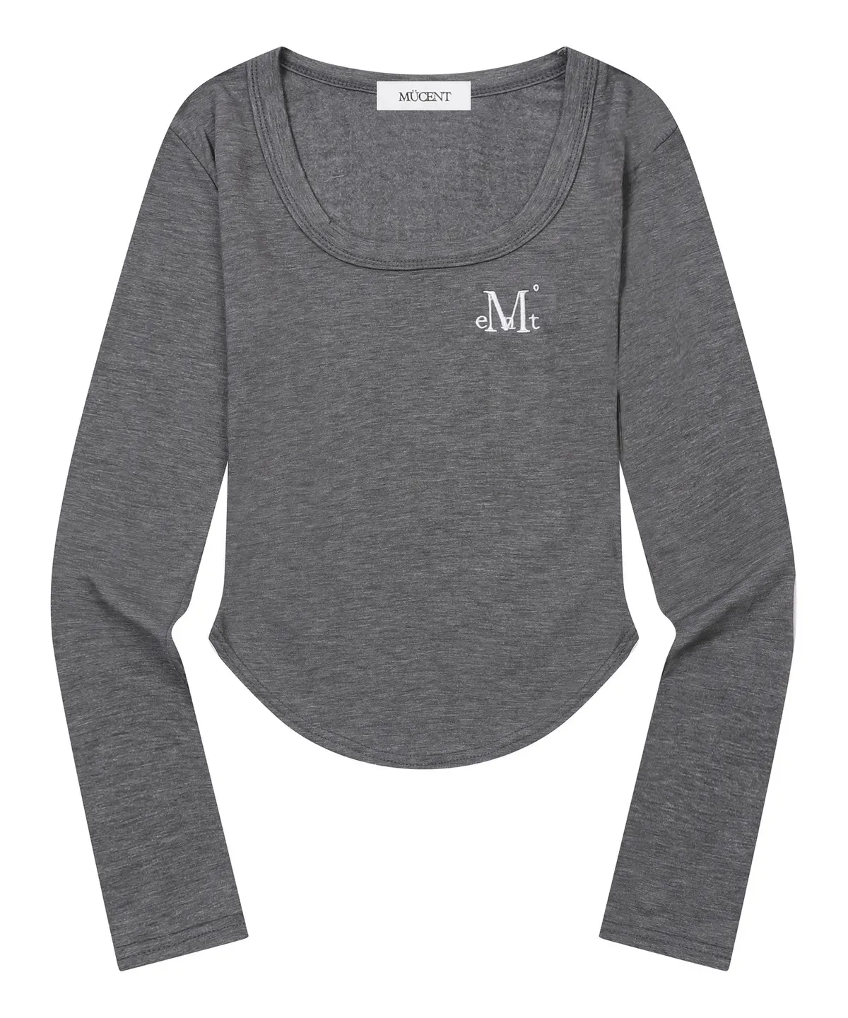 【預購】 MUCENTMARIEL SQUARE NECK CROP T 大圓領 素面 刺繡上衣 打底衣