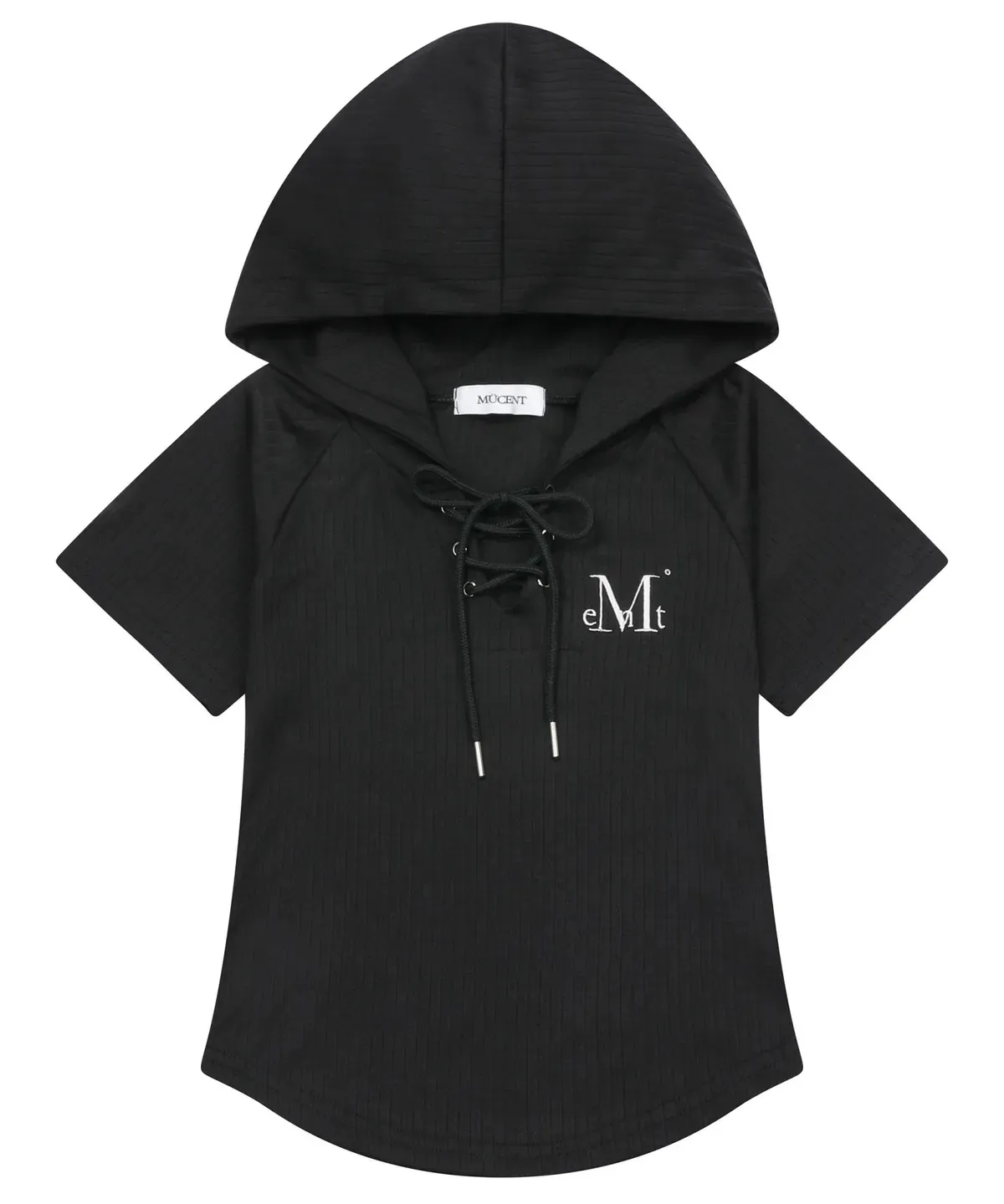 【預購】 MUCENTAMANE PUNCHING EYELET RAGLAN HALF HOOD T 前綁 螺紋帽踢