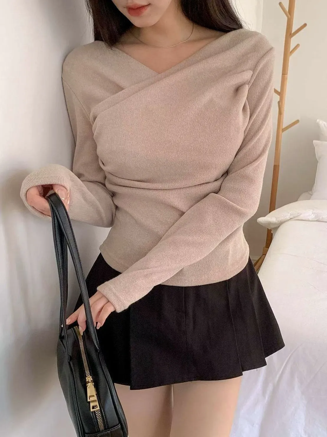 正韓交叉氣質修身上衣