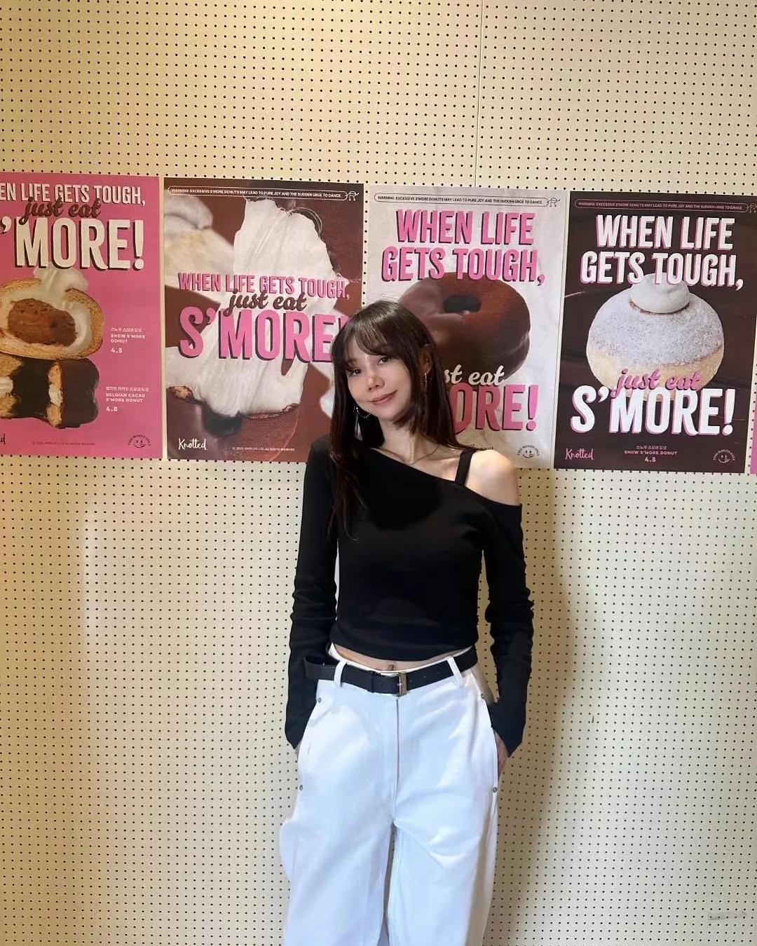 正韓-斜肩帶修身上衣