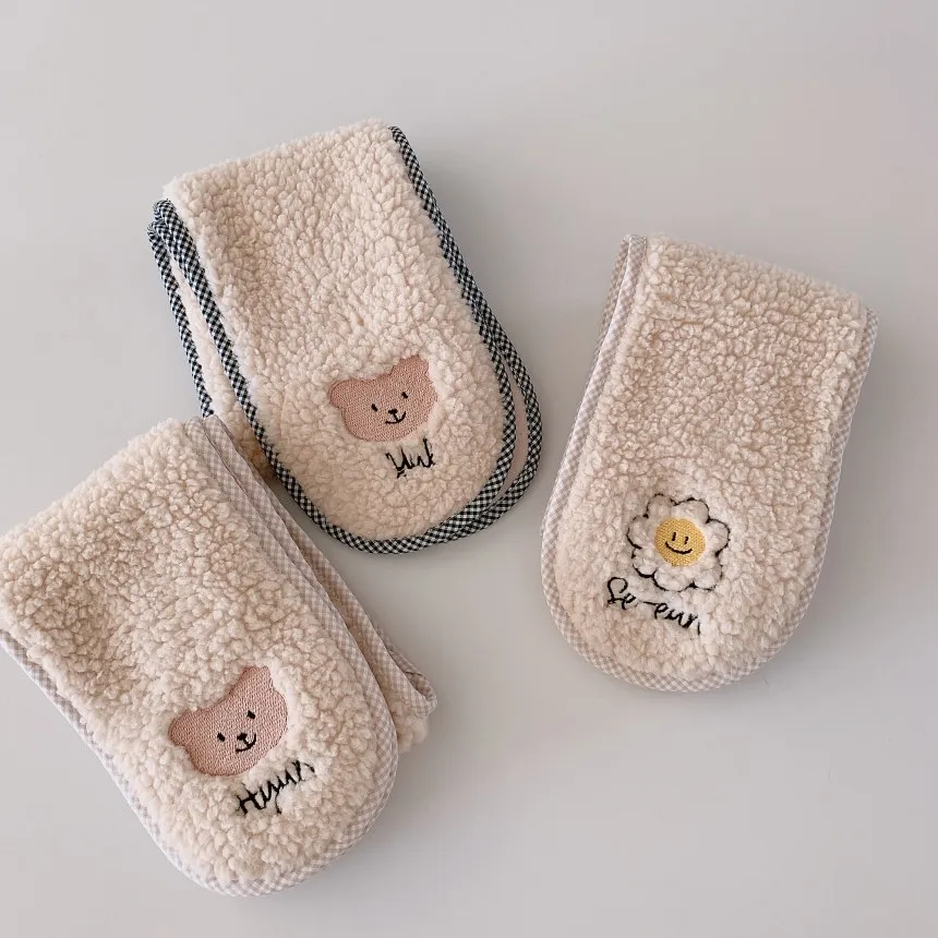 韓國客製化-正韓兒童保暖圍巾整條親膚不會發癢