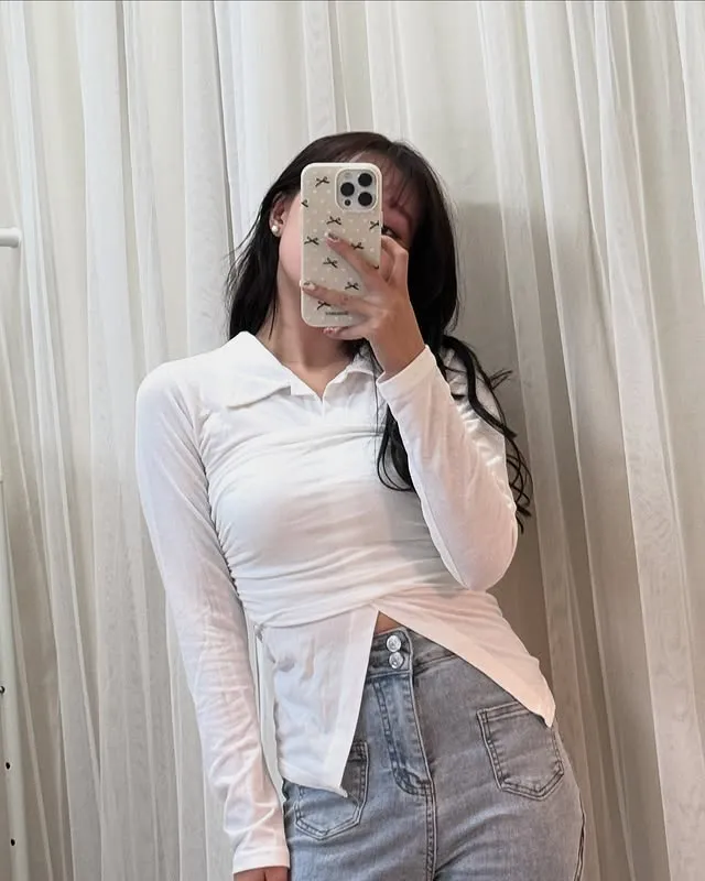 正韓領口上衣襯衫套裝