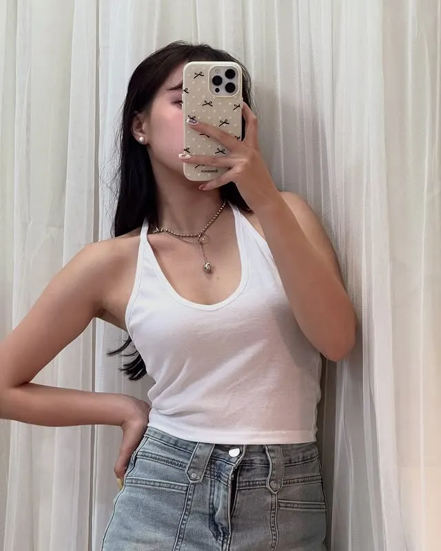 正韓掛脖穿搭背心