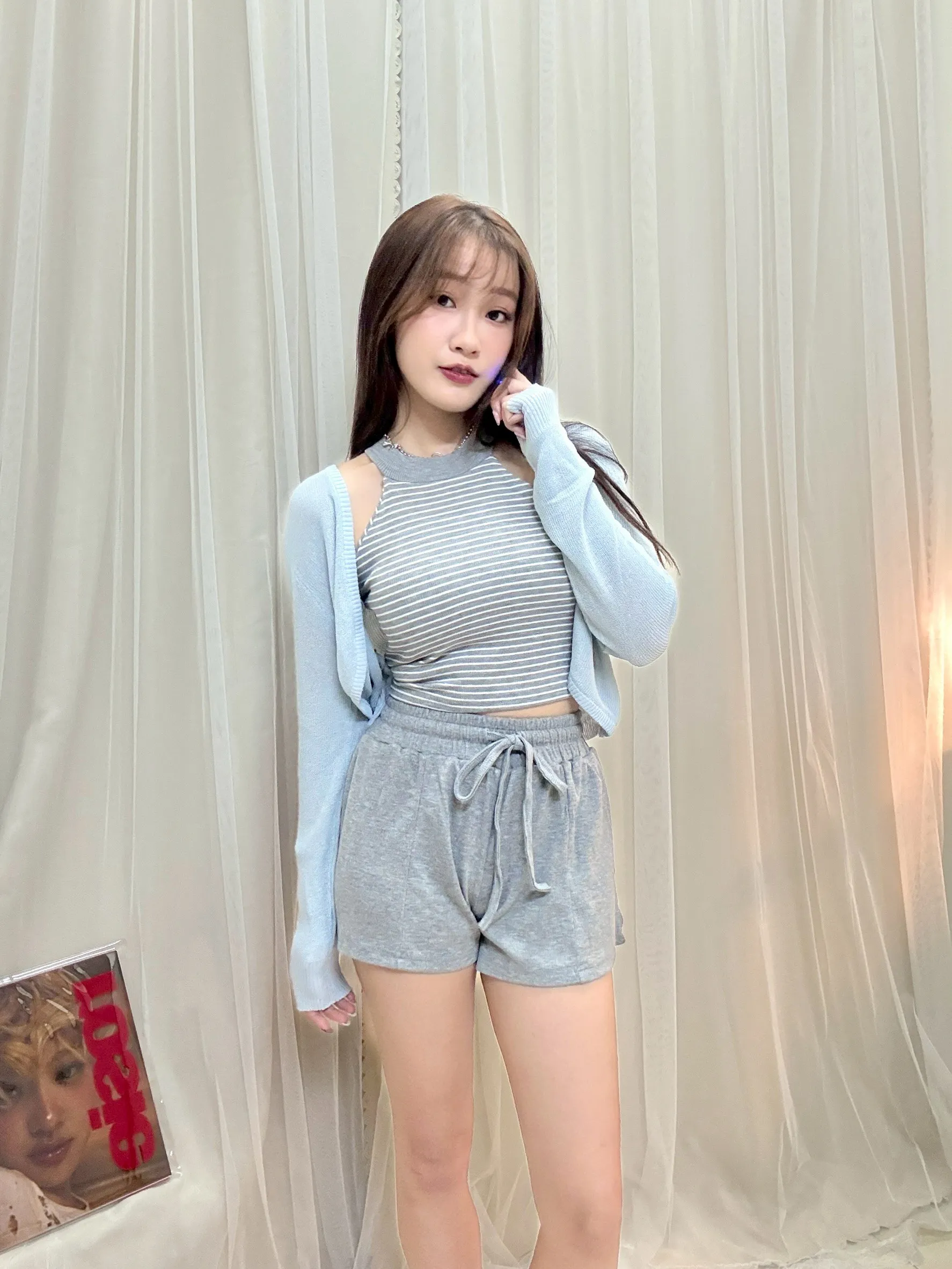 溫柔氣質-顯瘦日常自訂條紋套裝