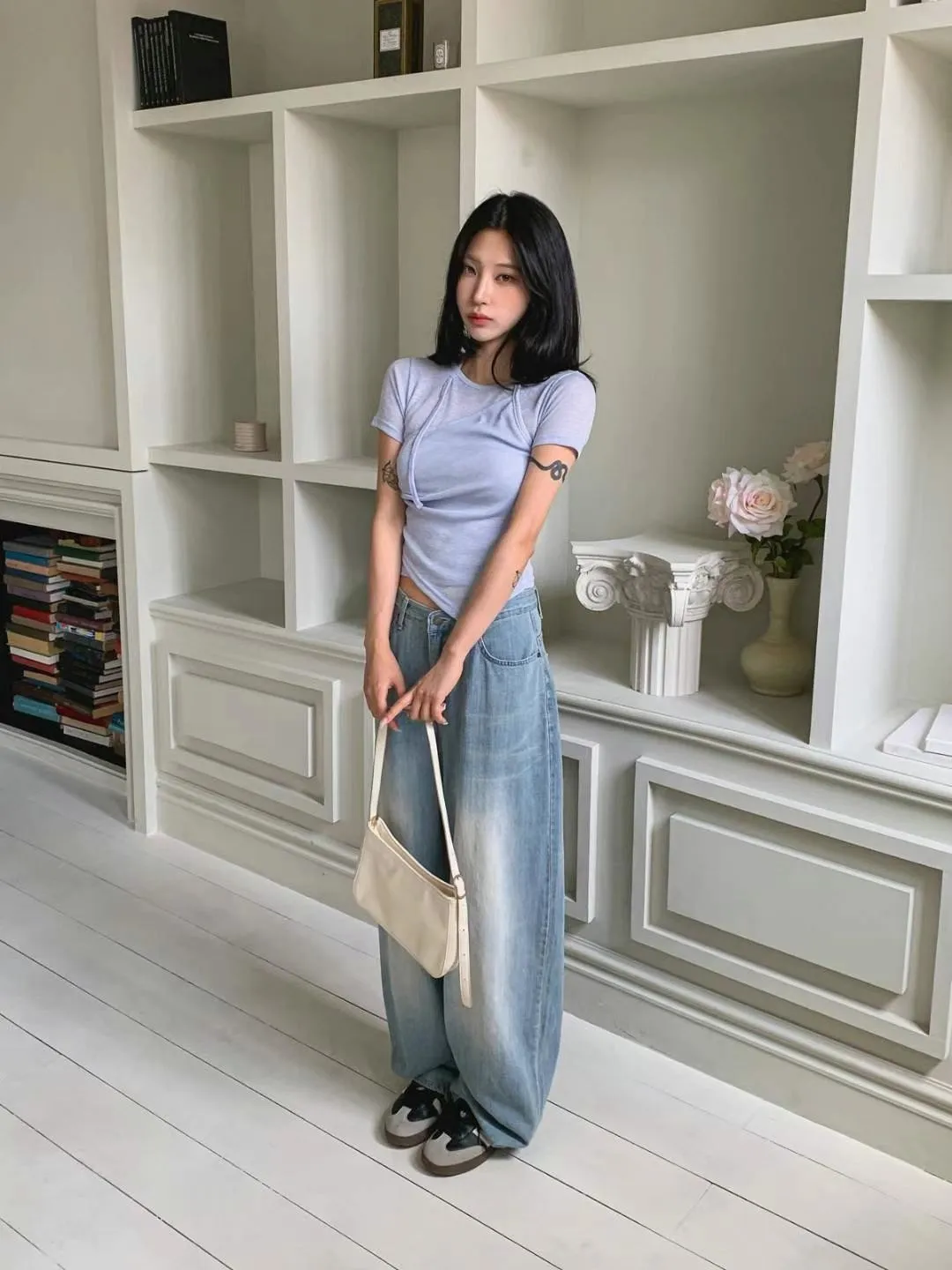 正韓不規則修身上衣 