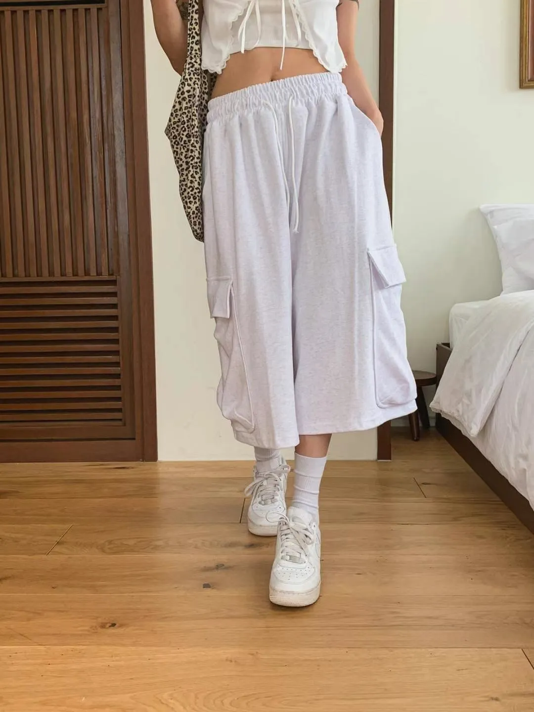 正韓超大版y2k口袋九分褲