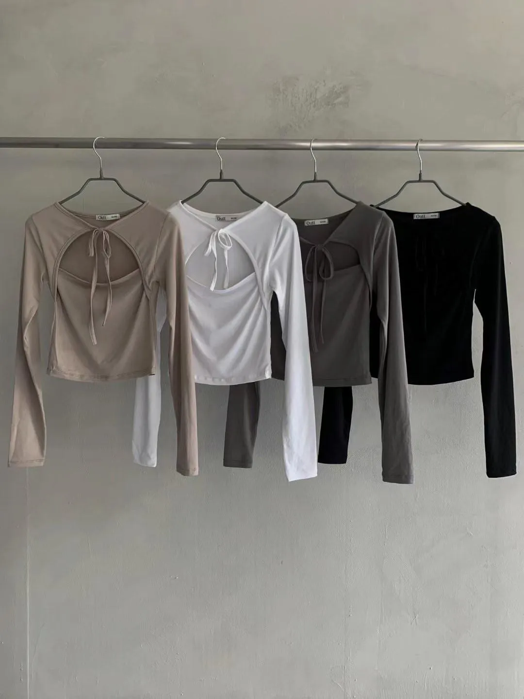 正韓吊帶短外套蝴蝶結喇叭袖上衣