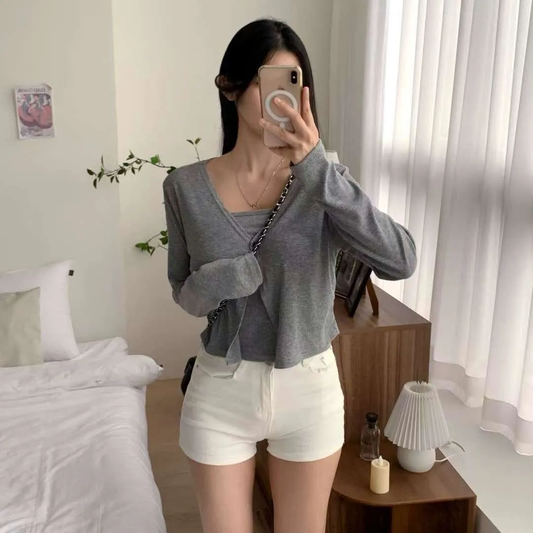 正韓基礎直條紋兩件套