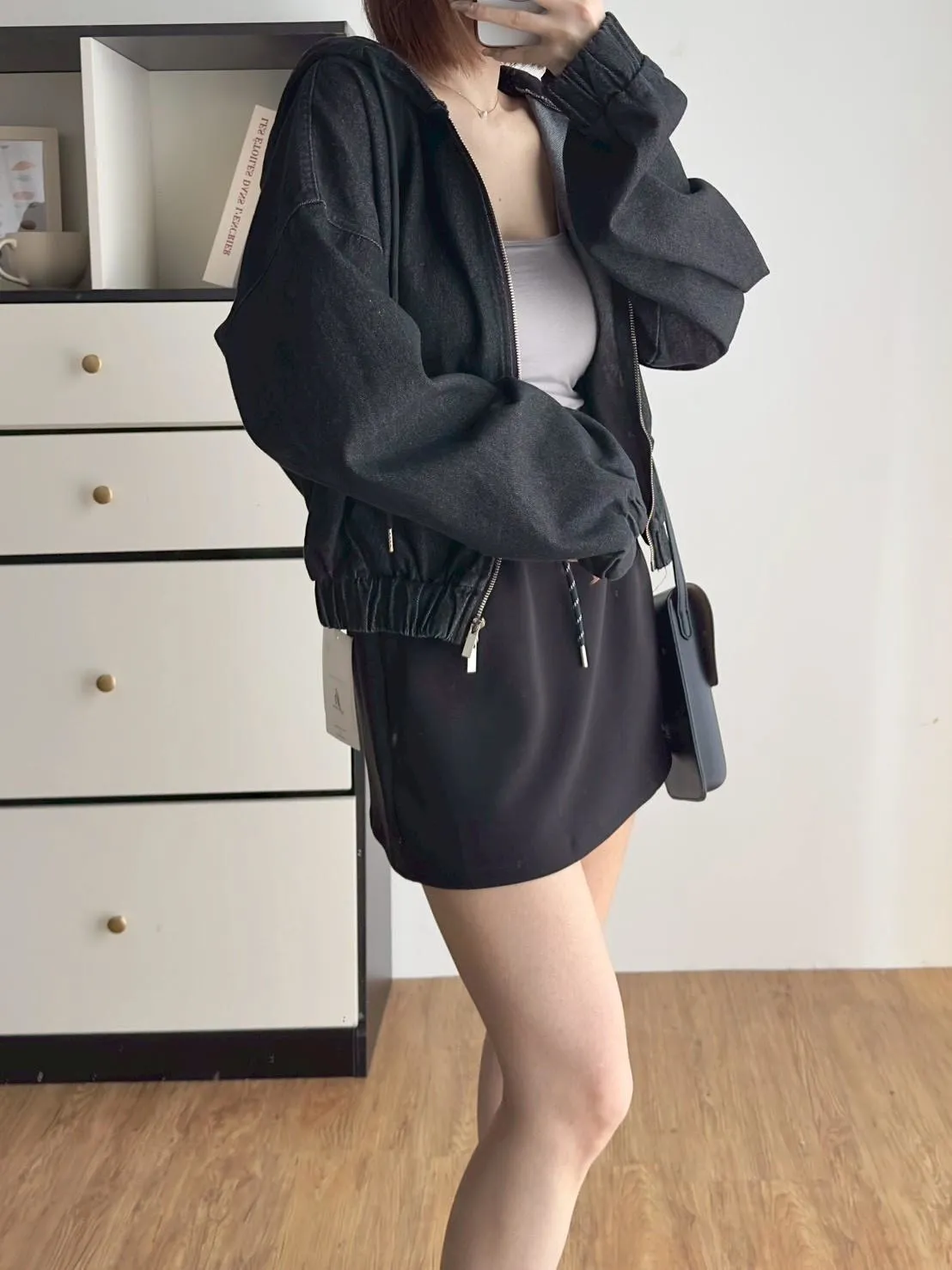 牛仔連帽拉鍊外套