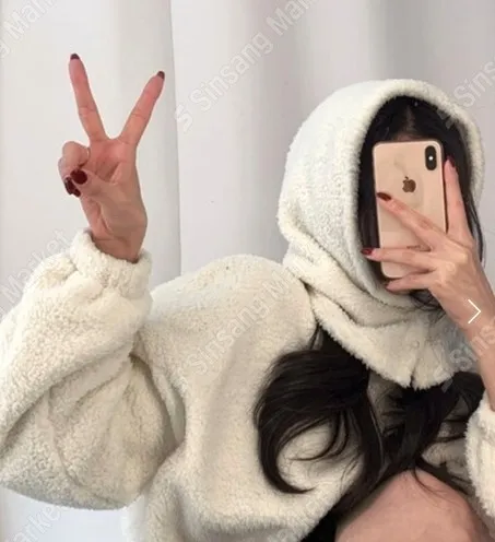 正韓熊熊羊毛帽套裝