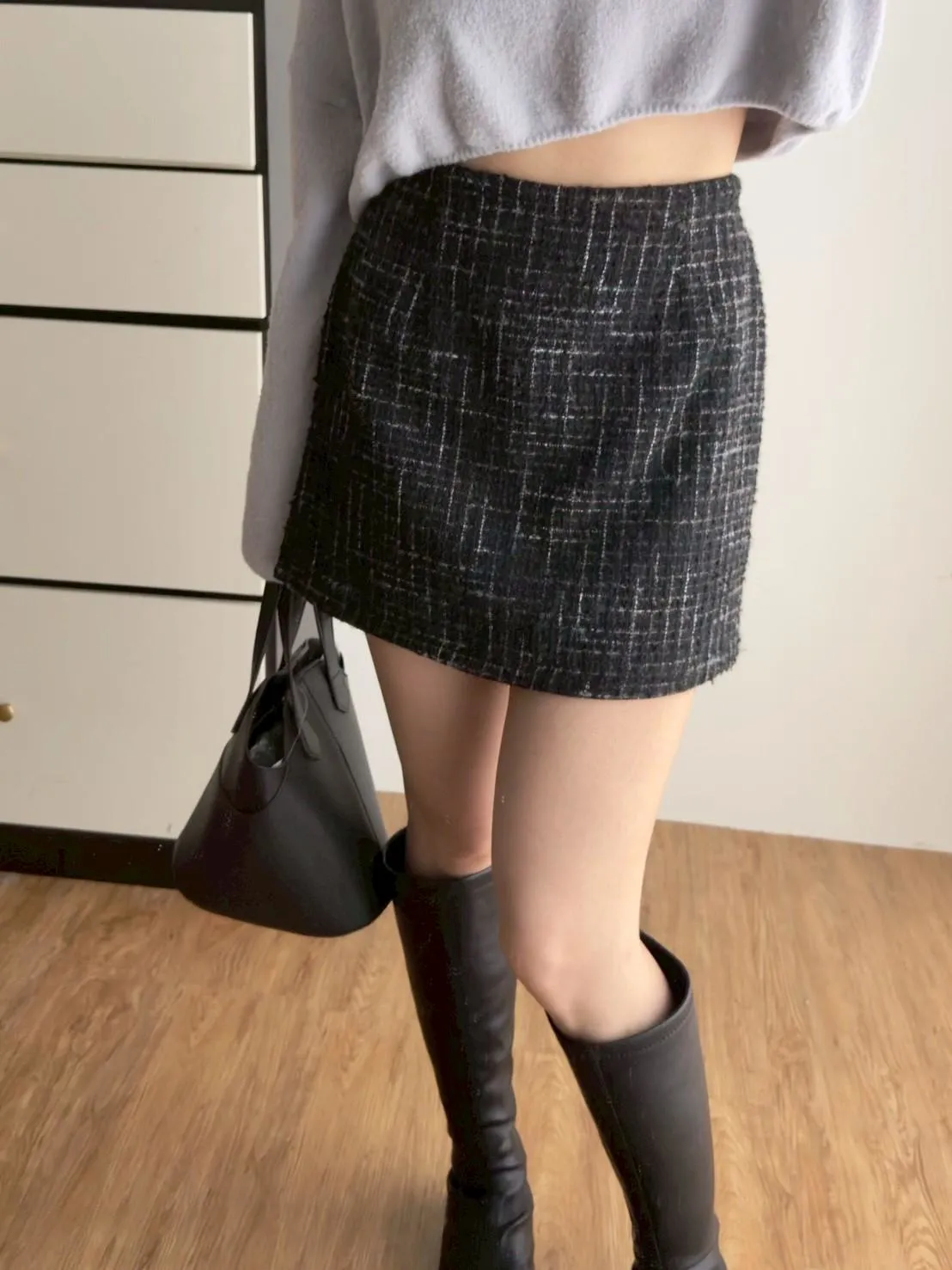 小香風毛呢短裙