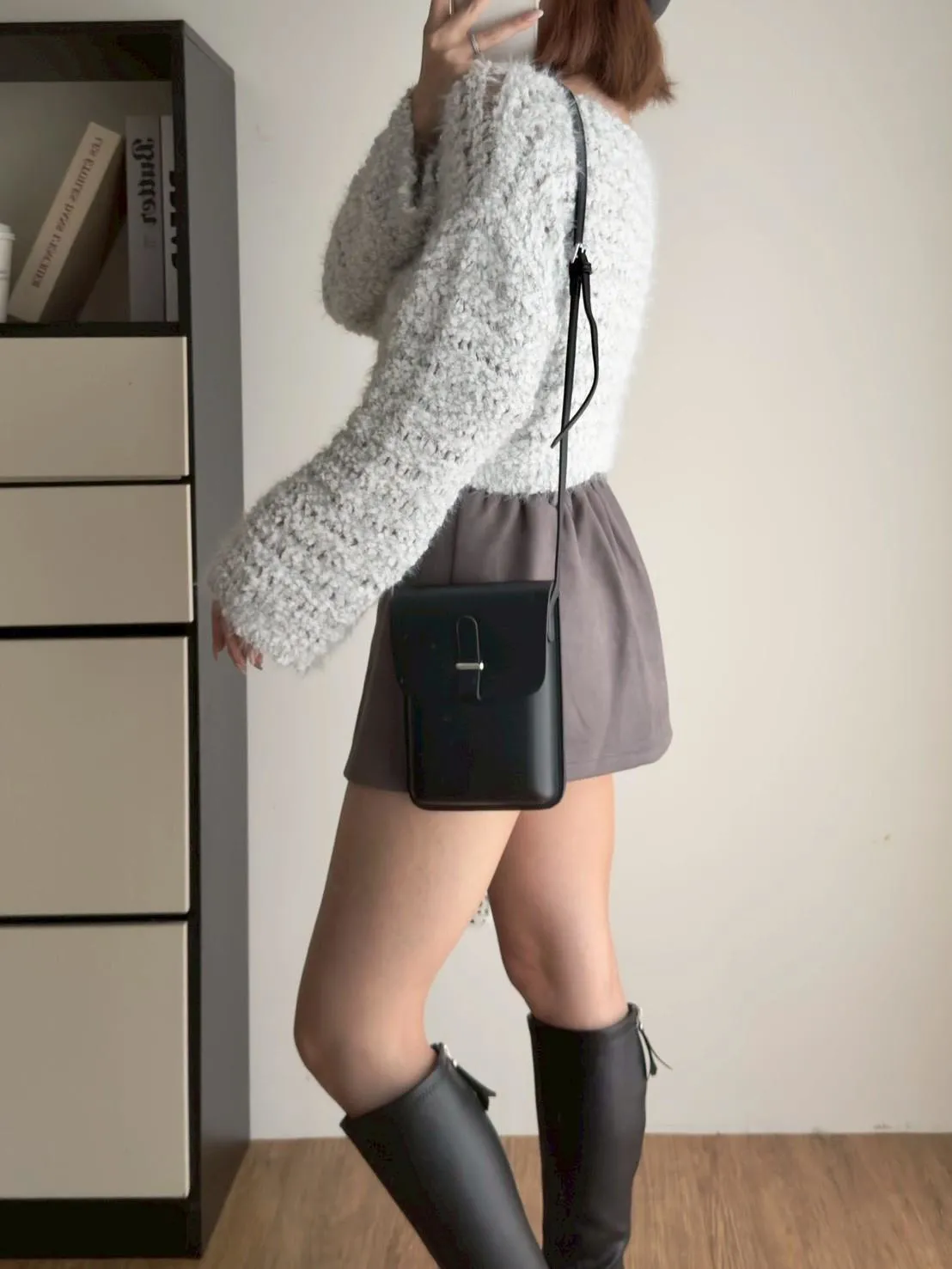 奶糯糯小格洞短板毛衣