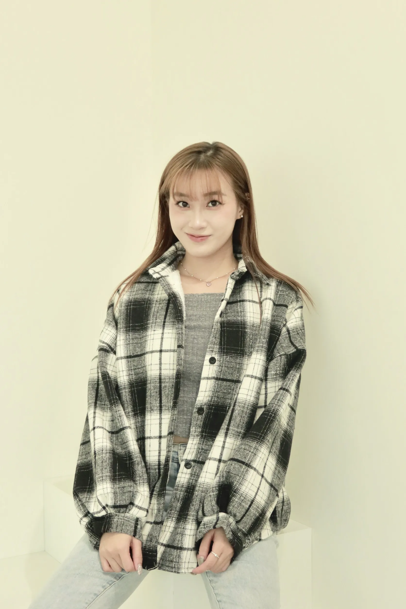 正韓羊毛內襯寬鬆襯衫