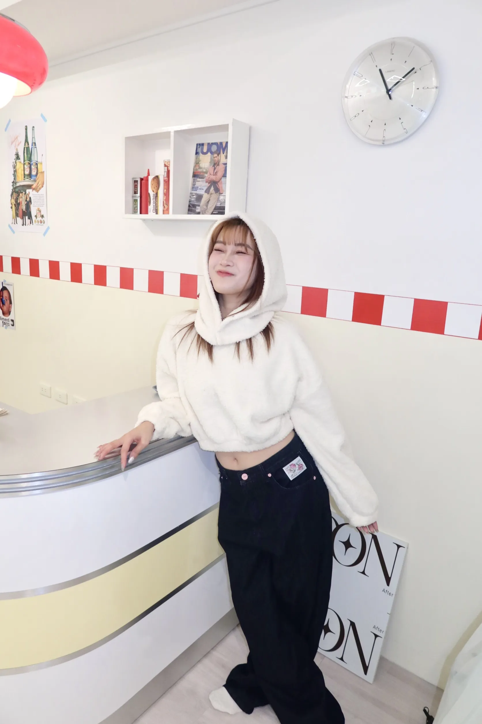 正韓巴拉克拉法羊毛熊熊帽套裝