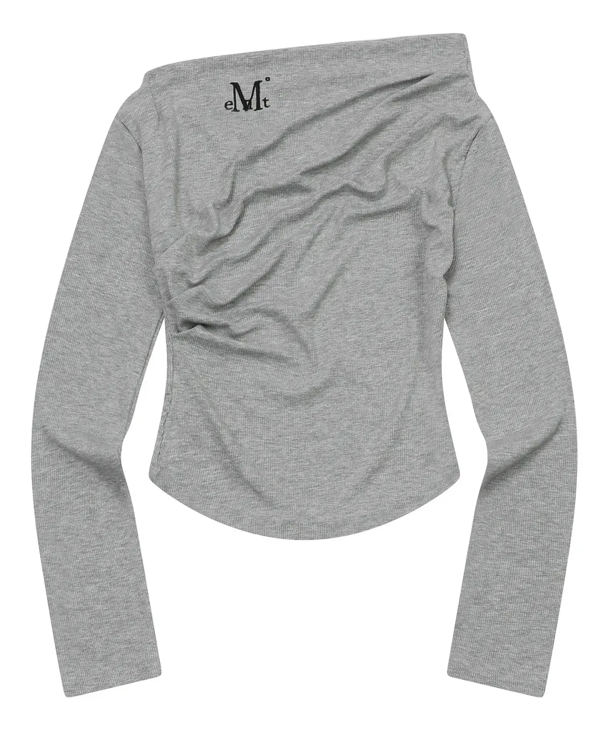 【預購】 MUCENT LIVRE OFF SHOULDER UNBALANCE LONG SLEEVE T  熱銷款側皺 一字領 斜領上衣