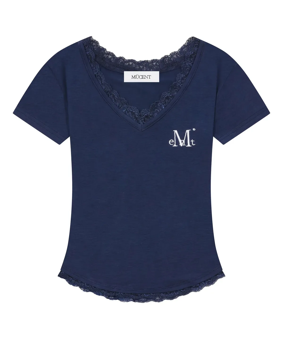 【預購】 MUCENT SUNNIOR LACE V-NECK HALF T  熱賣款 蕾絲 Ｖ領修身上衣