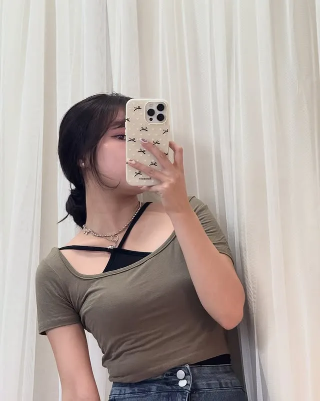 正韓短袖不規則兩件套裝