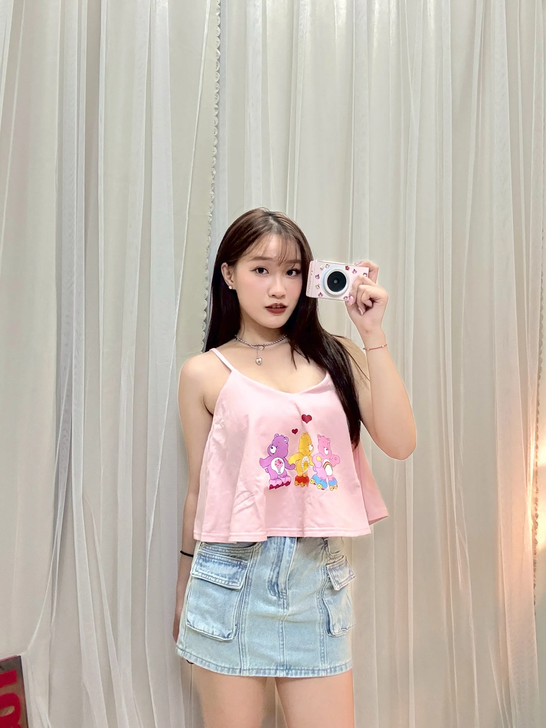 海邊必穿-彩虹小熊細肩傘洋上衣