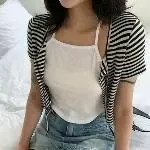 正韓條紋綁帶小外套