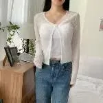 正韓直條紋防曬外套 