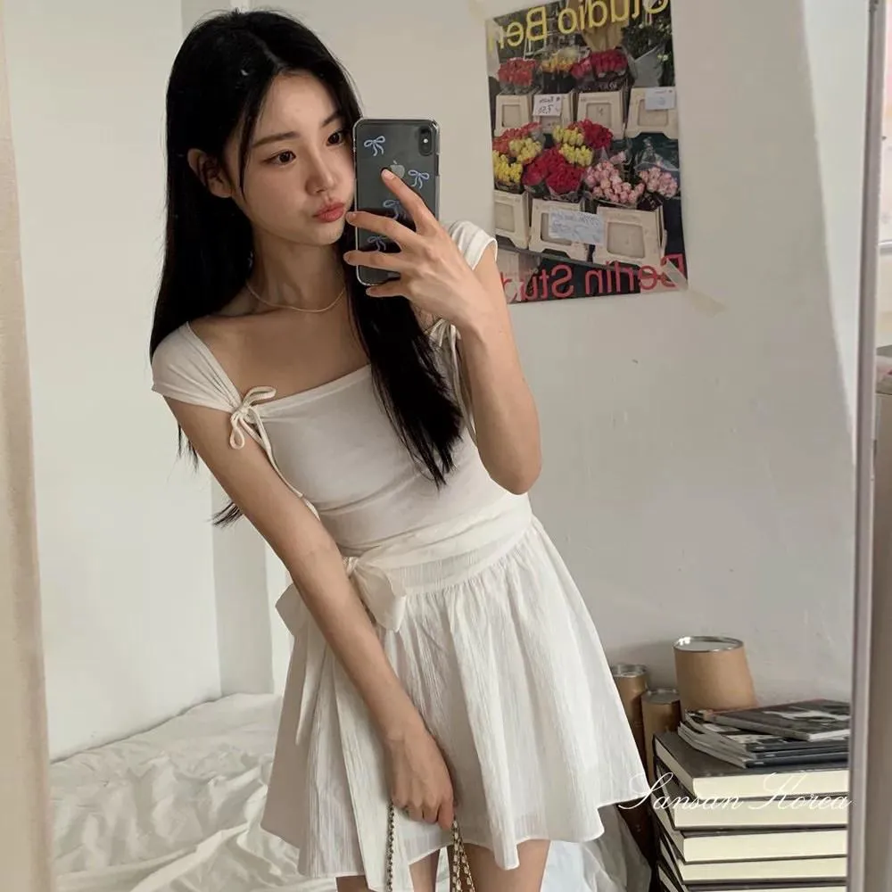 正韓芭蕾舞裙蝴蝶結上衣