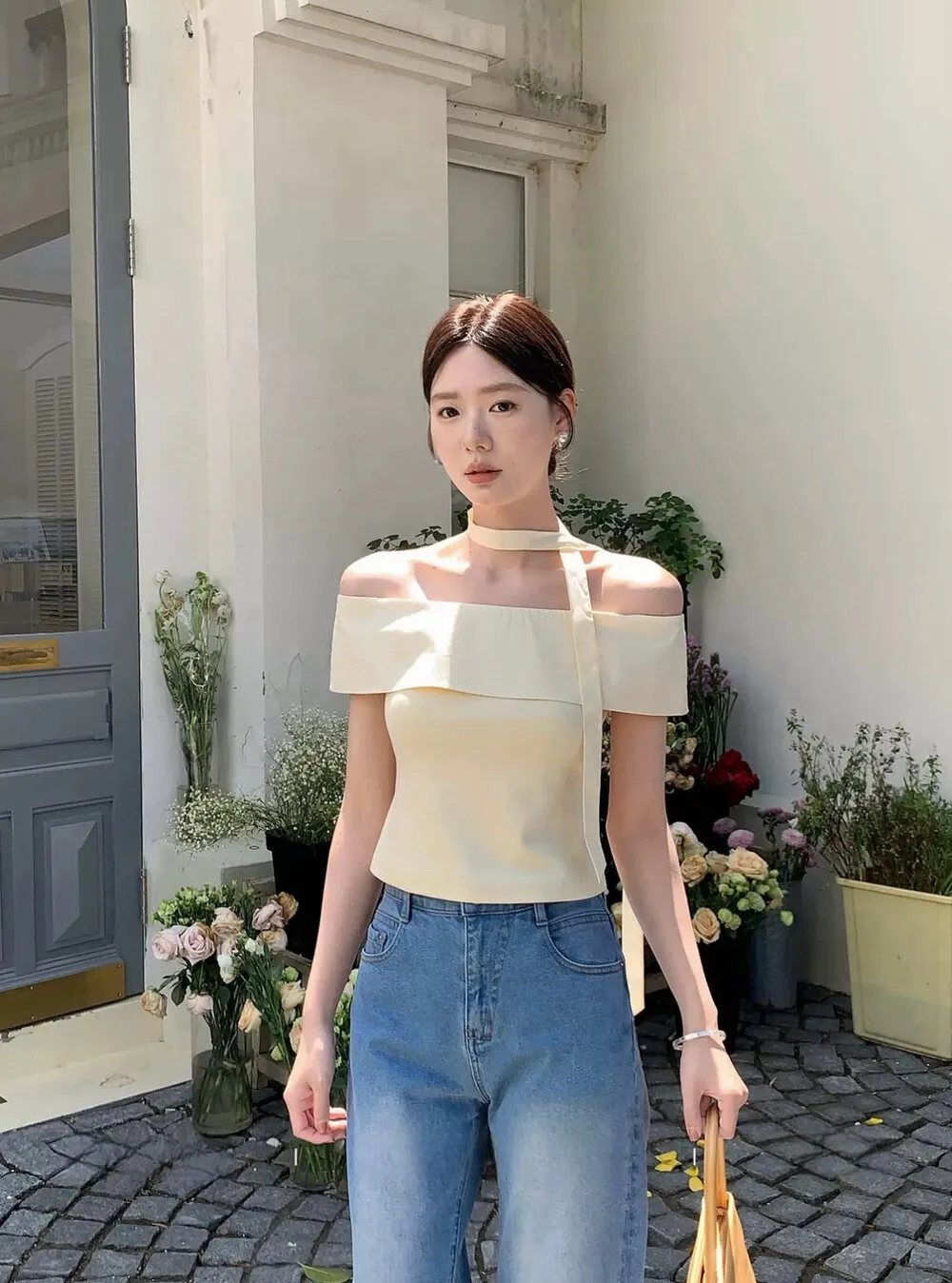 純欲掛脖一字肩