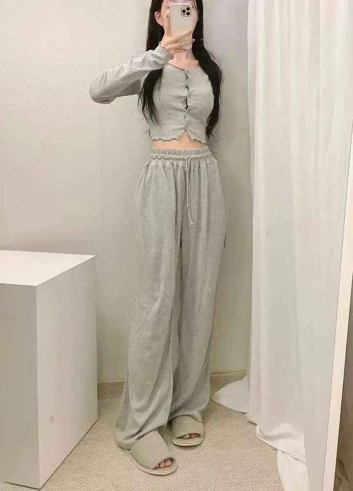 正韓木耳邊休閒兩件套裝