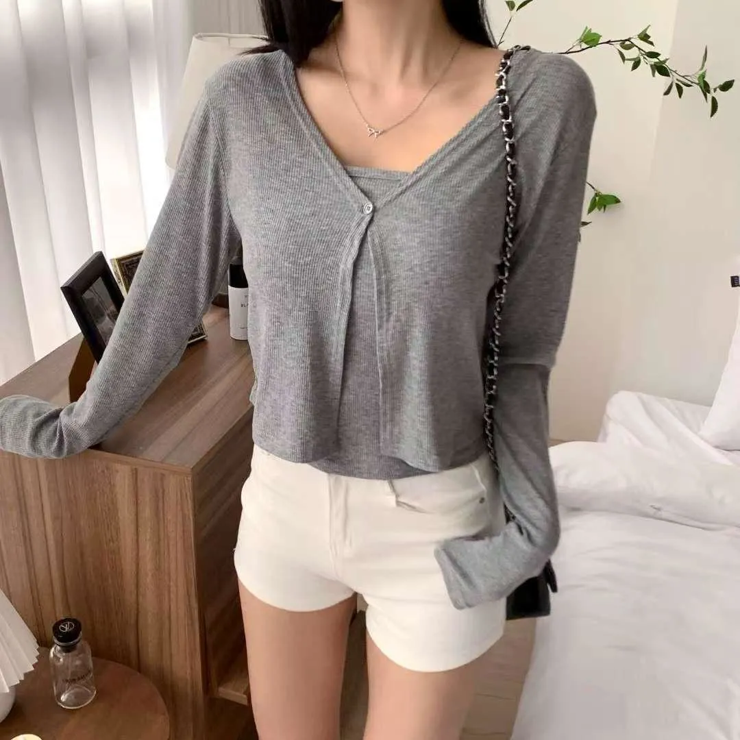 正韓基礎直條紋兩件套