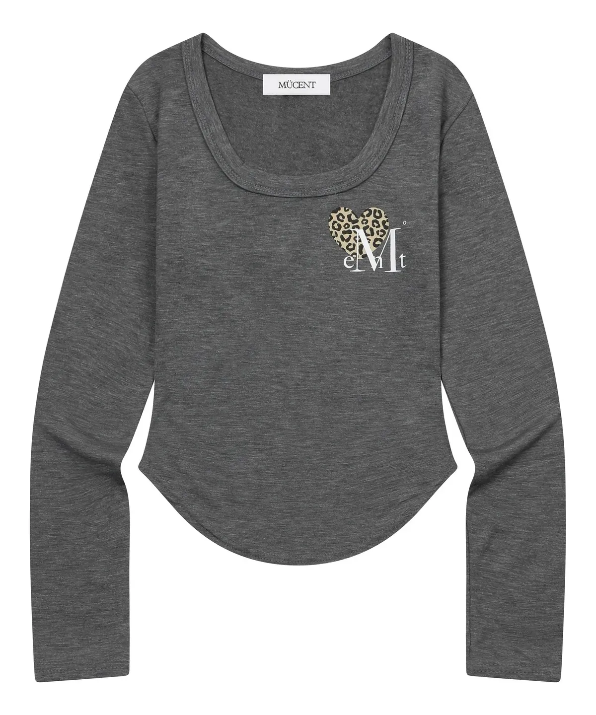 【預購】 MUCENT SUNNIOR LACE V-NECK LONG SLEEVE T 豹紋 愛心 修身上衣