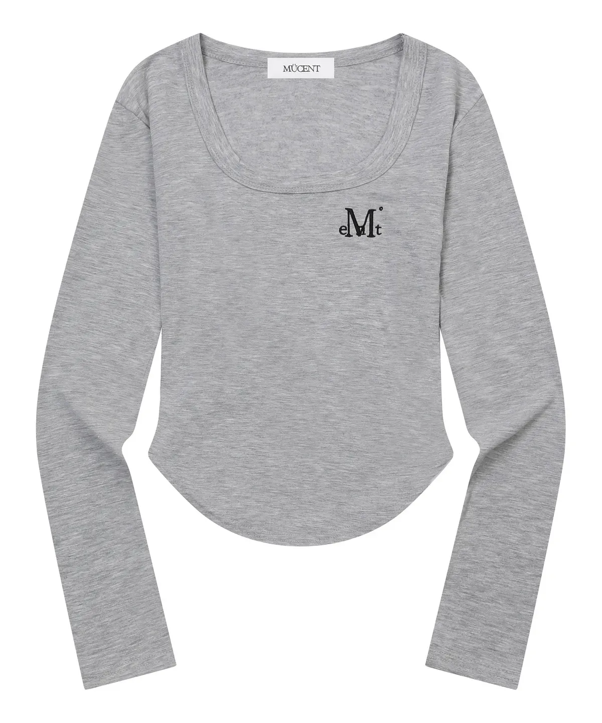 【預購】 MUCENTMARIEL SQUARE NECK CROP T 大圓領 素面 刺繡上衣 打底衣