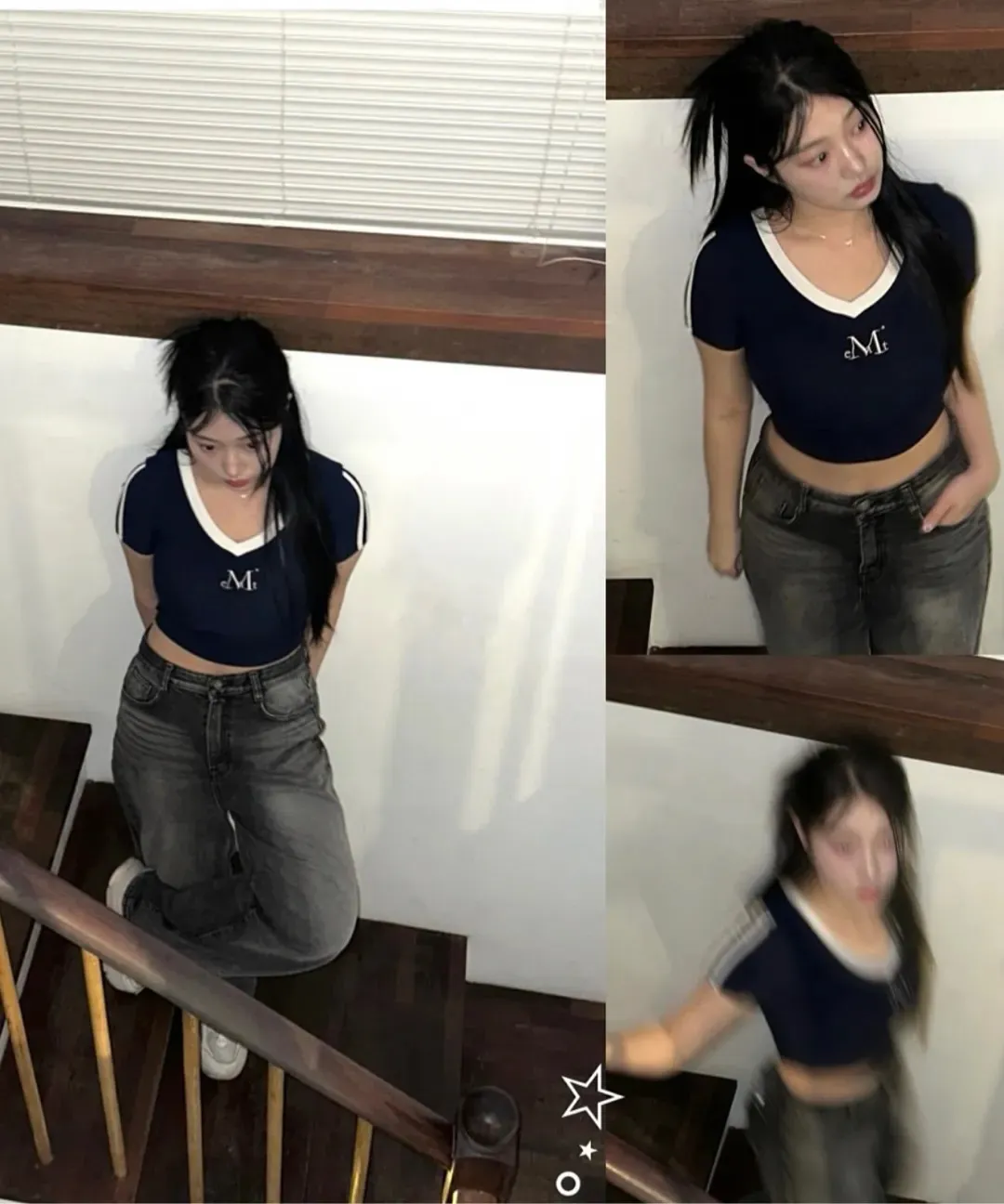 【預購】 MUCENT BINDING TRACK LINE HALF SLEEVE T 滾邊 V領上衣